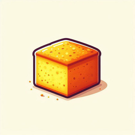 Cubes of cheese on a light background. Vector illustration in a flat style.のイラスト素材