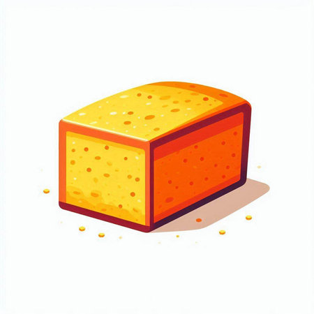 Illustration of a piece of cheese isolated on a white background.のイラスト素材
