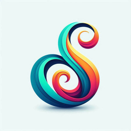 Abstract colorful 3d swirl logo. Vector design template elements for your application or corporate identityのイラスト素材