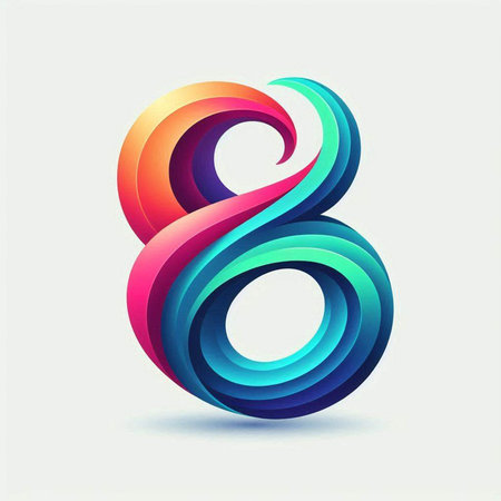 8 number design. 8 number design template elements for your application or corporate identity.のイラスト素材
