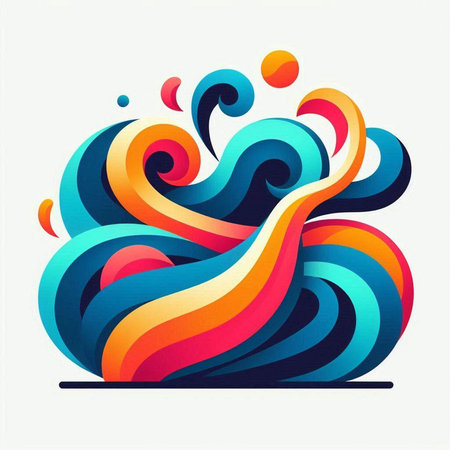 Abstract colorful background with waves. Vector illustration. Eps 10 file.のイラスト素材