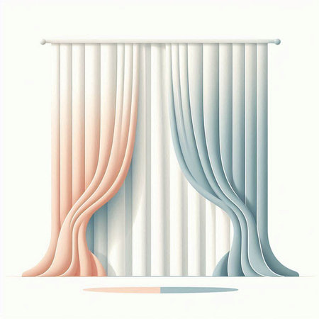 Curtain with drapery. Vector illustration of a window.のイラスト素材