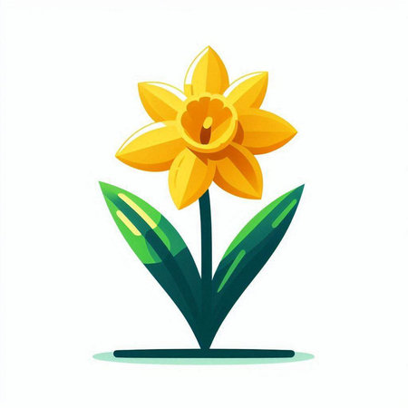 Daffodil flower on a white background. Vector illustration.のイラスト素材