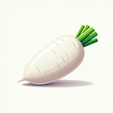 White radish on a white background. Vector illustration. Eps 10のイラスト素材