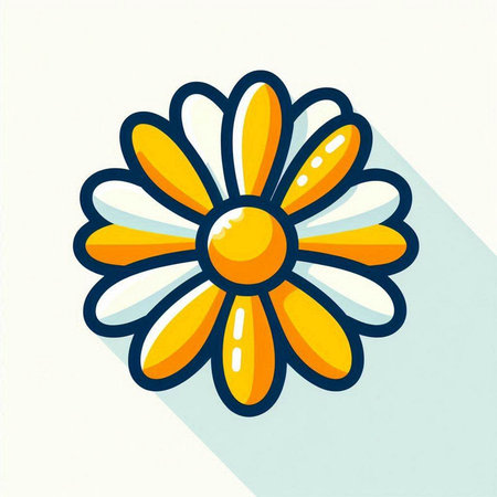 Flower icon, vector illustration. Flat design style with long shadowのイラスト素材