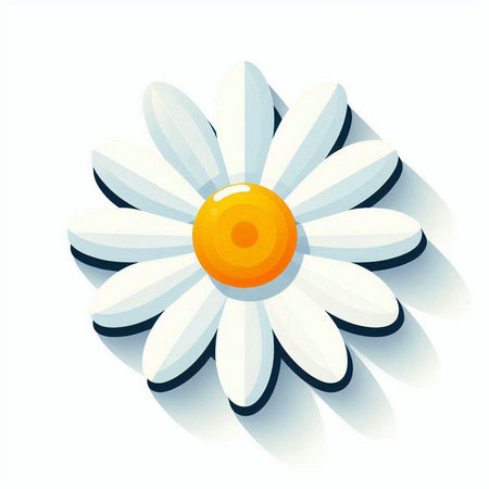 Chamomile flower on a white background. Vector illustration.のイラスト素材