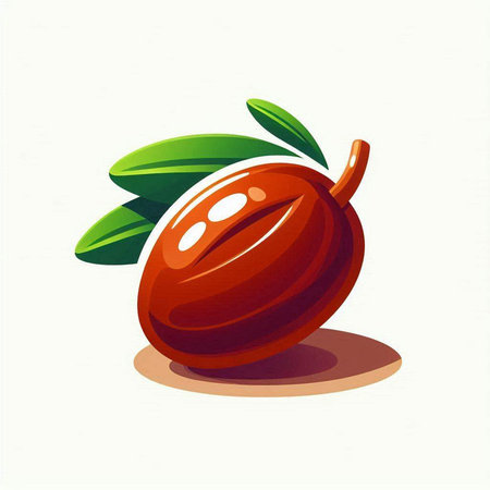 Illustration of a fresh jujube on a white background.のイラスト素材