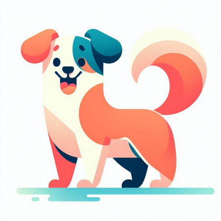Cute cartoon dog vector illustration. Hand drawn doodle style.のイラスト素材