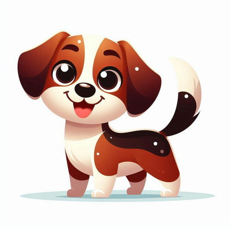 Cute cartoon dog. Vector illustration isolated on a white background.のイラスト素材