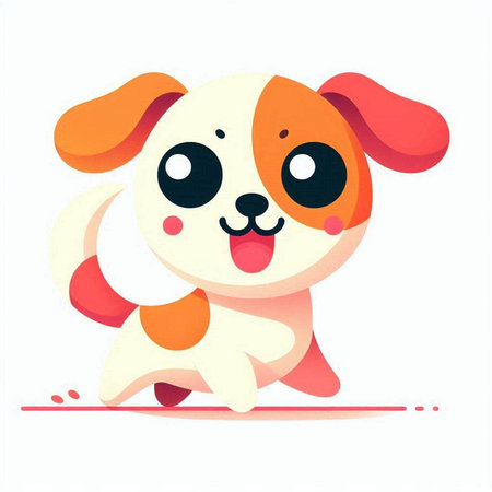Cute cartoon dog. Vector illustration isolated on a white background.のイラスト素材