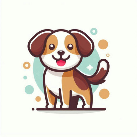 Cute cartoon dog. Vector illustration isolated on a white background.のイラスト素材