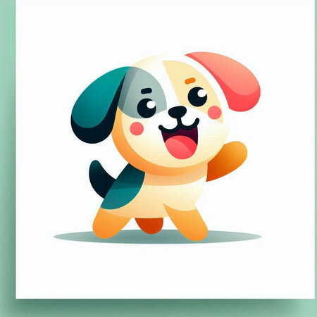 Cute cartoon dog. Vector illustration isolated on a white background.のイラスト素材