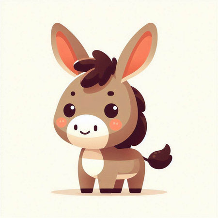 Cute cartoon donkey. Vector illustration of a cute cartoon donkey.のイラスト素材