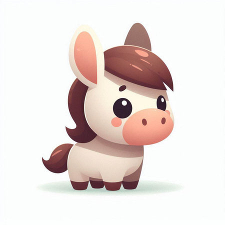 Cute cartoon donkey isolated on a white background. Vector illustration.のイラスト素材