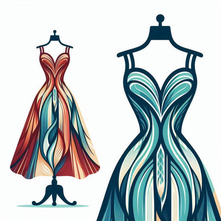 Wedding dress on hanger. Vector illustration for your designのイラスト素材