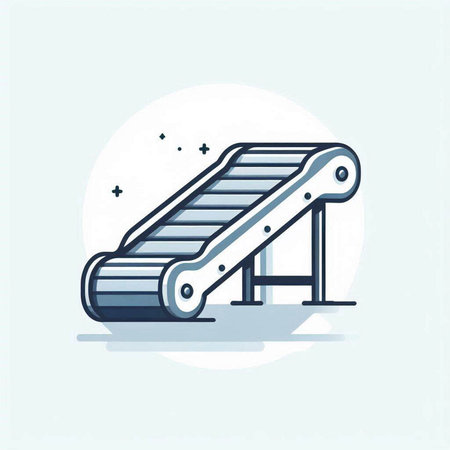 Escalator icon in flat design style. Vector illustration. Eps 10.のイラスト素材