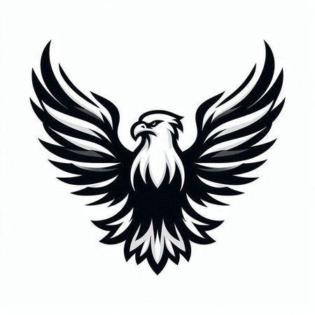 Eagle logo design. Eagle head with wings. Vector illustration.のイラスト素材