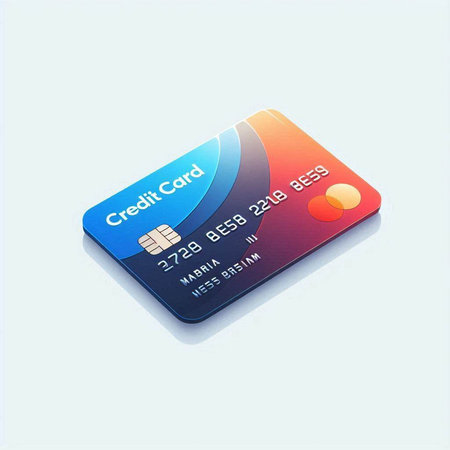 Realistic Detailed 3d Credit Card Isolated on White Backgroundのイラスト素材