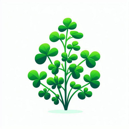 Green clover isolated on white background. St. Patrick's Day vector illustration.のイラスト素材