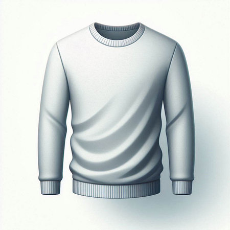 Men's sweater on a white background. 3D Rendering.のイラスト素材