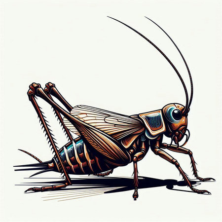 Illustration of grasshopper on white background. Vector illustration.のイラスト素材
