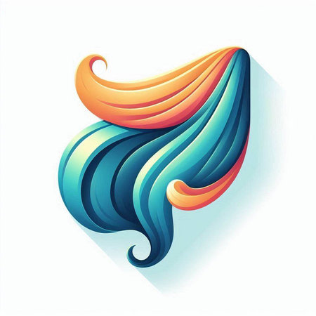 abstract blue and orange waves on a white background, vector illustrationのイラスト素材