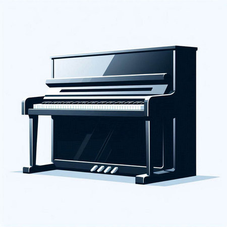 Piano isolated on the white background. Vector illustration. Eps 10.のイラスト素材