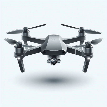 Drone quadcopter with camera on a white background. 3d renderingのイラスト素材