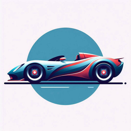 Racing car. Vector illustration of a sports car on a blue background.のイラスト素材