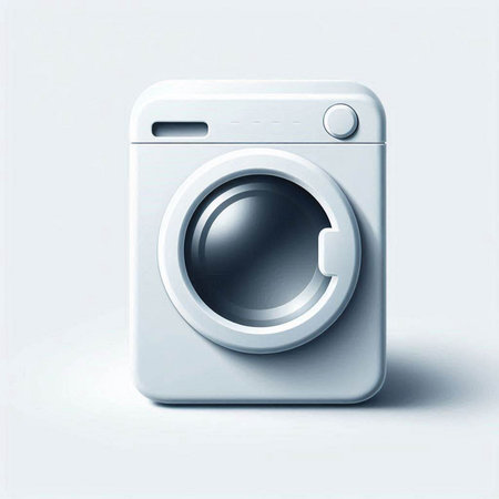 Washing machine isolated on a white background. 3d render.のイラスト素材