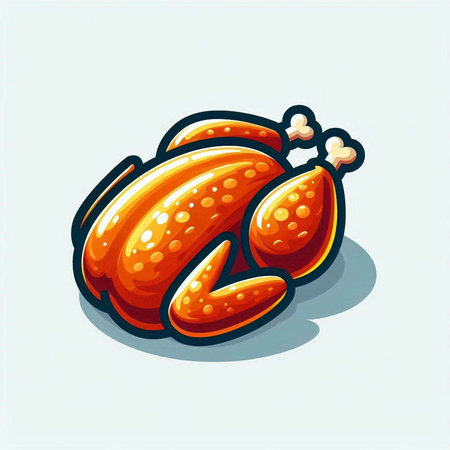 Roast chicken. Vector illustration, eps 10, no transparencyのイラスト素材