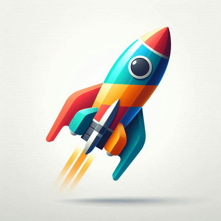 Colorful abstract rocket on light background. Vector illustration eps10のイラスト素材