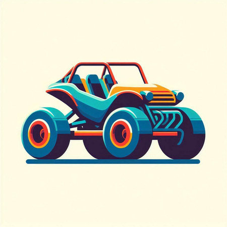 Off-road vehicle. Colorful vector illustration in retro style.のイラスト素材