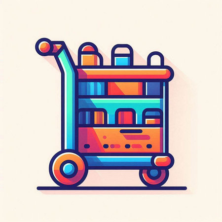 Cargo trolley icon. Colorful vector illustration in flat styleのイラスト素材