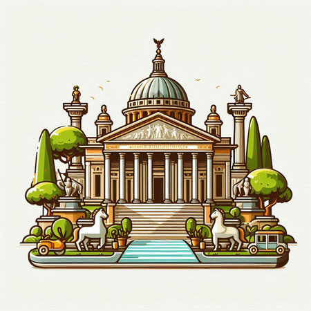 St. Isaac's Cathedral in St. Petersburg. Vector illustration.のイラスト素材