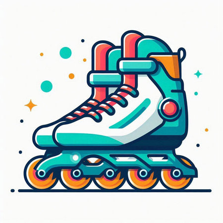 Roller skates icon. Vector illustration of a roller skates.のイラスト素材