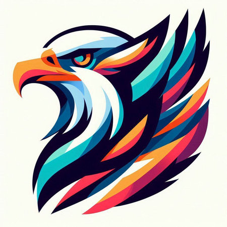 Eagle head vector illustration. Colorful eagle head vector illustration.のイラスト素材