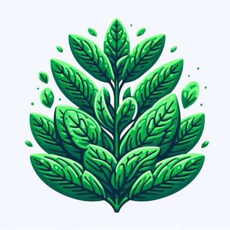 Green leaves on a white background. Vector illustration for your design.のイラスト素材