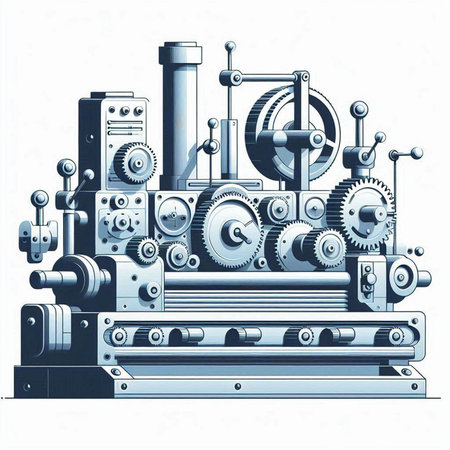 3d rendering of industrial equipment on white background. Computer digital drawing.のイラスト素材
