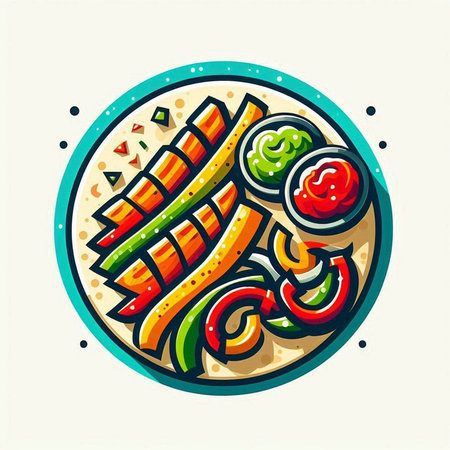 Vector illustration of fast food logo for restaurant, cafe, bar, fast food shop, fast food chain. Suitable for sticker, label, badge, icon, sign, poster, web.のイラスト素材