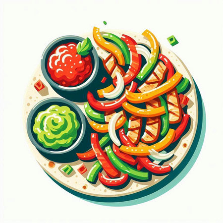 Mexican food vector illustration. Traditional mexican cuisine. Traditional mexican foodのイラスト素材
