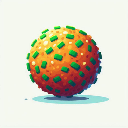 Vector illustration of an orange sphere with green leaves on a white backgroundのイラスト素材
