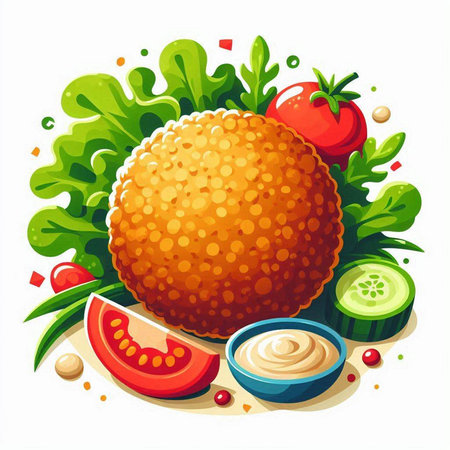 Illustration of a slice of cucumber, tomato and mayonnaiseのイラスト素材