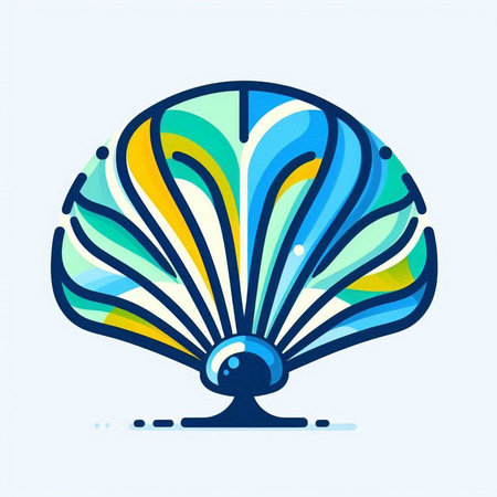 Colorful seashell icon, vector illustration. Flat design style.のイラスト素材