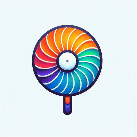 Colorful lollipop on a blue background. Vector illustration.のイラスト素材