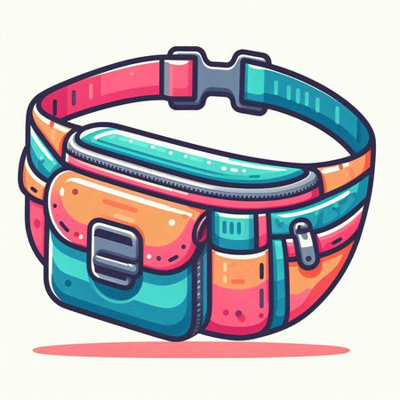 Vector hand drawn doodle illustration of sport bag. Isolated on white background.のイラスト素材