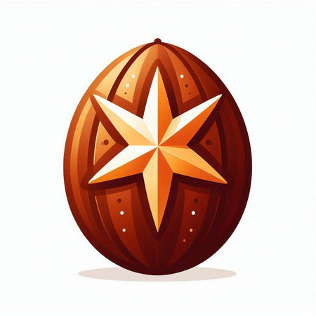 Illustration of a chocolate easter egg with a star on topのイラスト素材