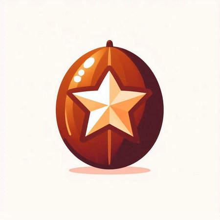 Illustration of a Christmas ball with a star on a white backgroundのイラスト素材