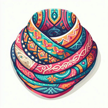 Vector hand drawn mandala. Ethnic decorative element. Boho style.のイラスト素材