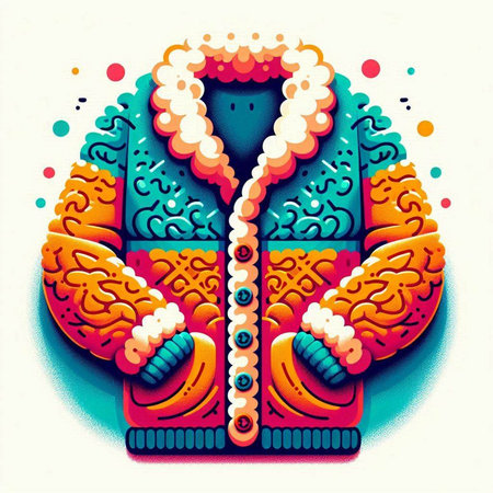 Illustration of a coat with an ornament on a white background.のイラスト素材